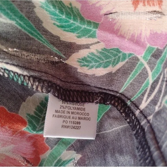 Anthro Misa Los Angeles Hibiscus Floral Ruffle Blouse with Metallic Threading - Picture 11 of 16